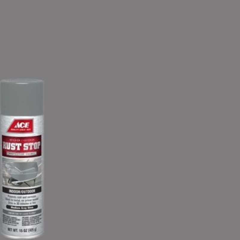 Ace Rust Stop Spray Paint Gloss Medium Gray 15 oz