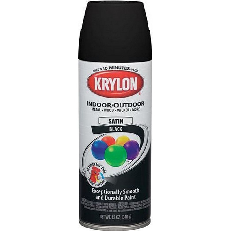 Krylon CoverMaster Spray Paint + Primer Satin Black 12 oz