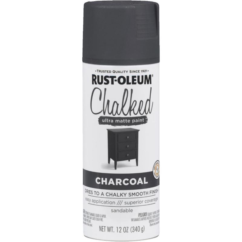 Rust-Oleum Chalk Spray Paint Ultra Matte Charcoal 12 oz