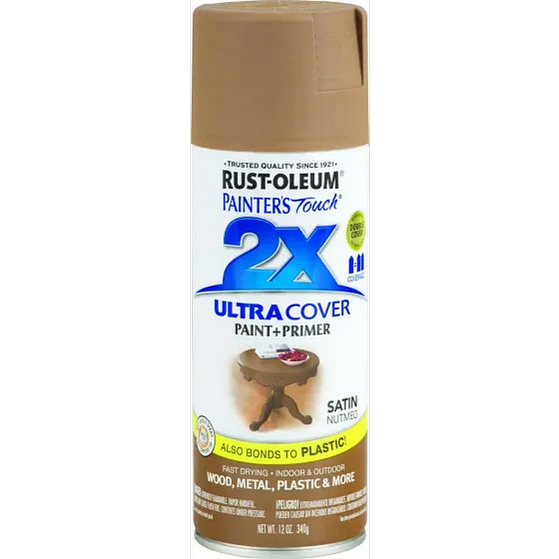 Rust-Oleum 2X Ultra Cover Spray Paint & Primer Satin Nutmeg 12 oz