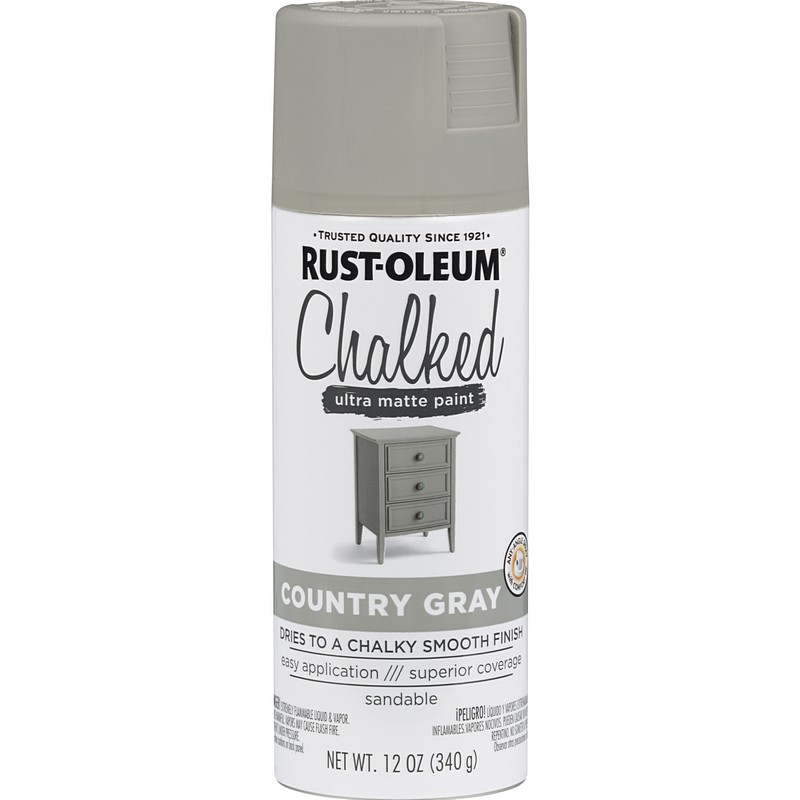 Rust-Oleum Chalk Spray Paint Ultra Matte Country Gray 12 oz