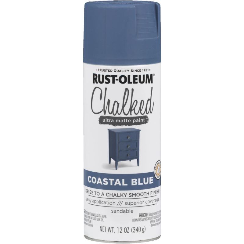 Rust-Oleum Chalk Spray Paint Ultra Matte Coastal Blue 12 oz