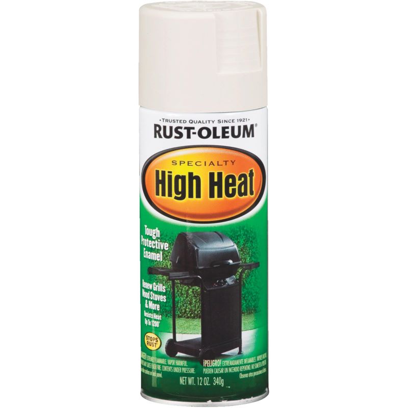 Rust-Oleum High Heat Spray Paint Satin White 12 oz