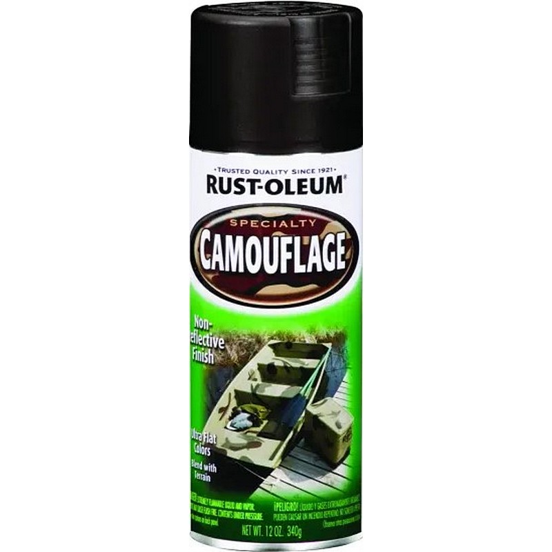 Rust-Oleum Camouflage Spray Paint Ultra Flat Black 12 oz