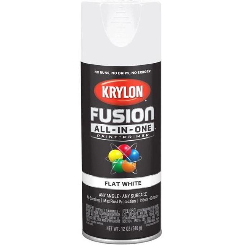 Krylon Fusion All In One Spray Paint + Primer Flat White 12 oz