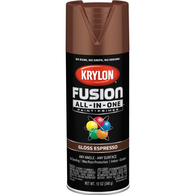 Krylon Fusion All In One Spray Paint + Primer Gloss Espresso 12 oz