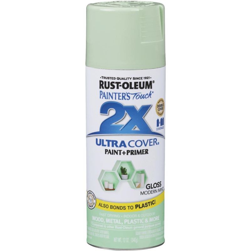 Rust-Oleum 2X Ultra Cover Spray Paint & Primer Gloss Modern Mint 12 oz