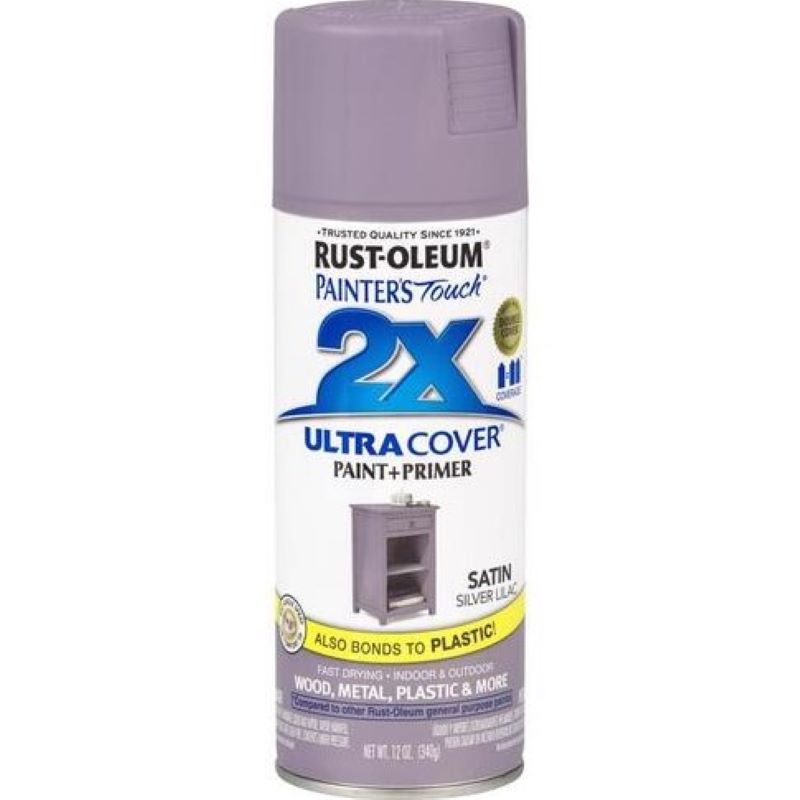 Rust-Oleum 2X Ultra Cover Spray Paint & Primer Satin Silver Lilac 12 oz