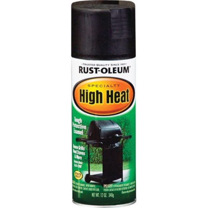 Rust-Oleum High Heat Spray Paint Satin Bar-B-Que Black 12 oz