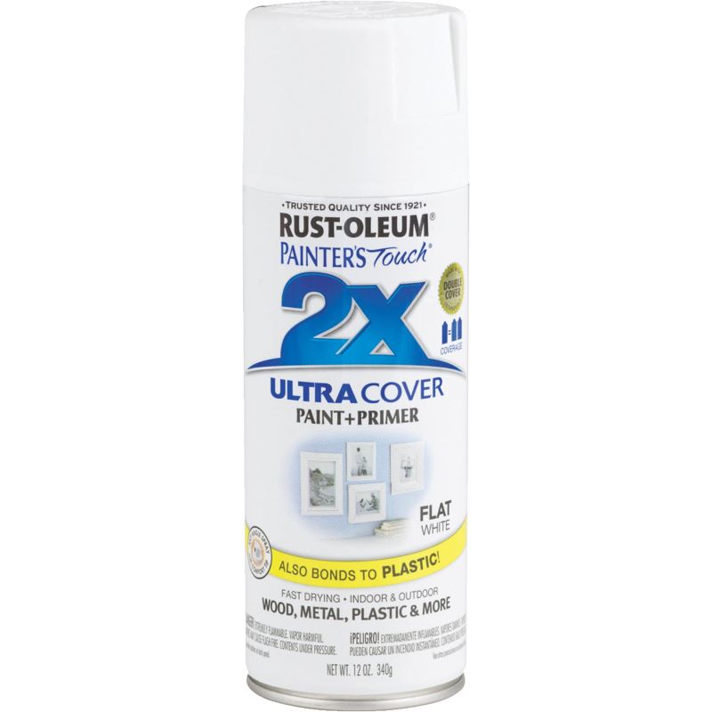 Rust-Oleum 2X Ultra Cover Spray Paint & Primer Flat White 12 oz