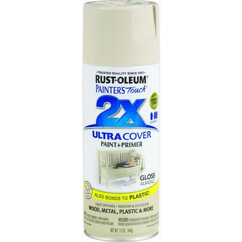 Rust-Oleum 2X Ultra Cover Spray Paint & Primer Gloss Almond 12 oz