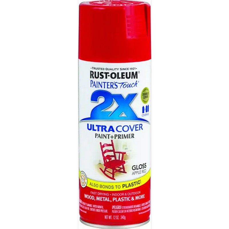 Rust-Oleum 2X Ultra Cover Spray Paint & Primer Gloss Apple Red 12 oz