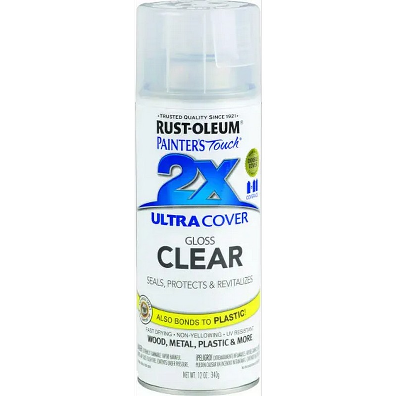 Rust-Oleum 2X Ultra Cover Spray Paint Gloss Clear 12 oz