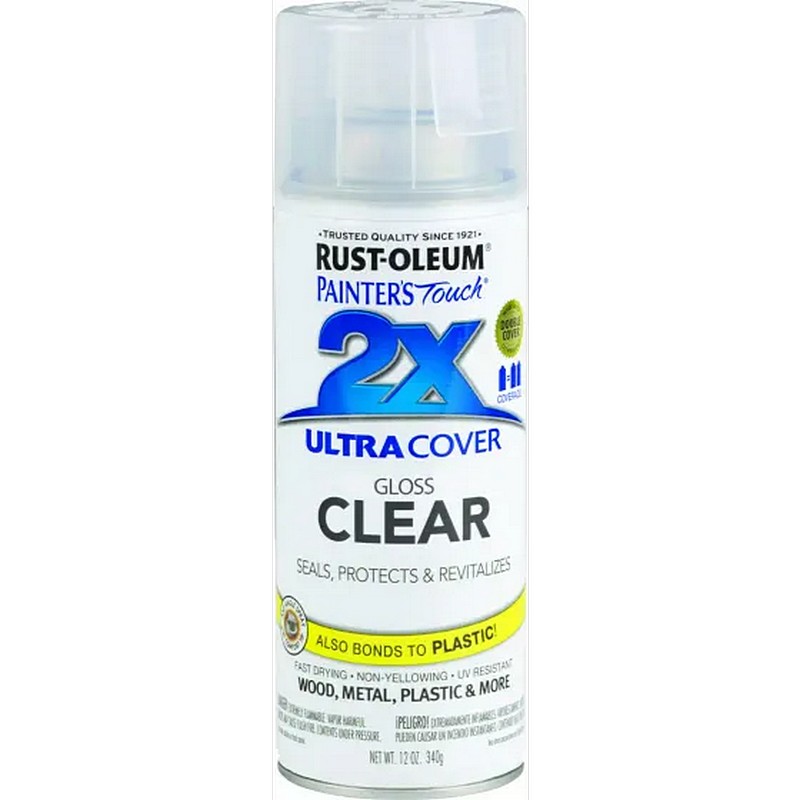 Rust-Oleum 2X Ultra Cover Spray Paint Gloss Clear 12 oz