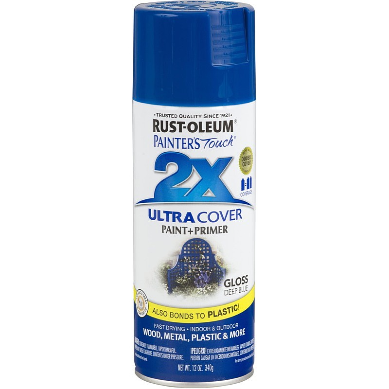 Rust-Oleum 2X Ultra Cover Spray Paint & Primer Gloss Dark Blue 12 oz