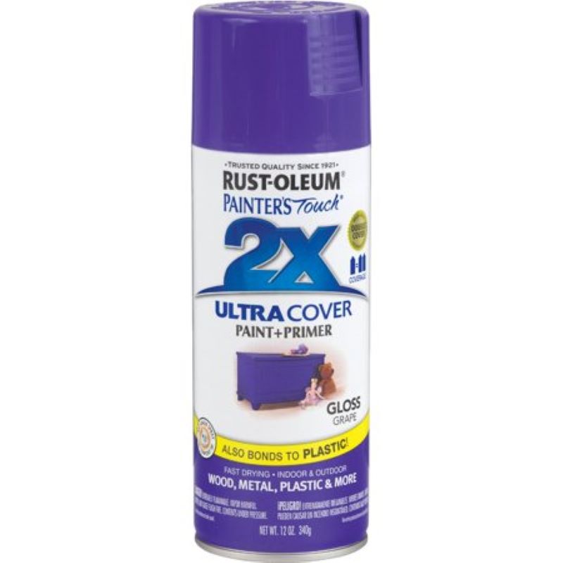 Rust-Oleum 2X Ultra Cover Spray Paint & Primer Gloss Grape 12 oz