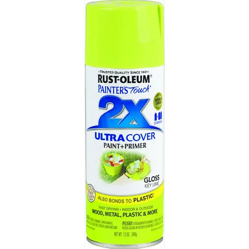 Rust-Oleum 2X Ultra Cover Spray Paint & Primer Gloss Key Lime 12 oz