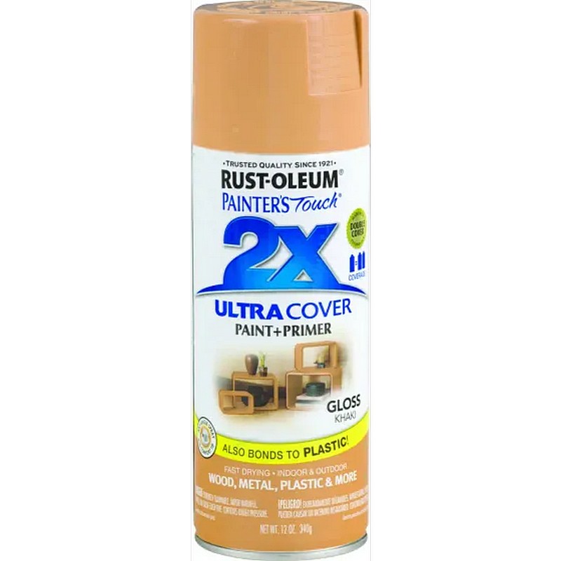 Rust-Oleum 2X Ultra Cover Spray Paint & Primer Gloss Khaki 12 oz