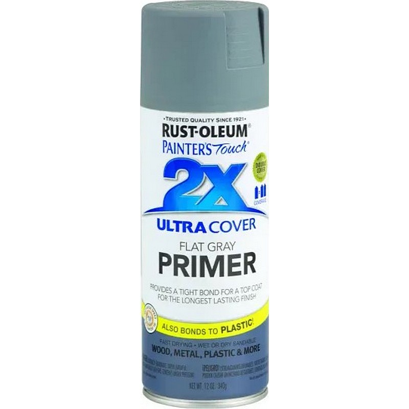 Rust-Oleum 2X Ultra Cover Spray Paint & Primer Flat Gray 12 oz