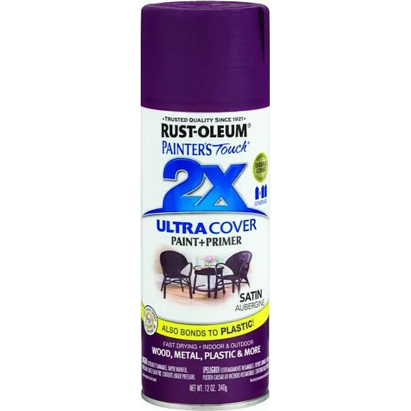 Rust-Oleum 2X Ultra Cover Spray Paint & Primer Satin Aubergine 12 oz