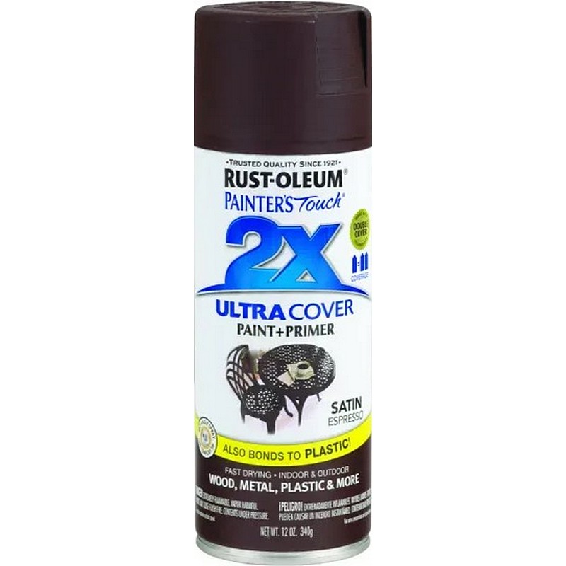 Rust-Oleum 2X Ultra Cover Spray Paint & Primer Satin Espresso 12 oz