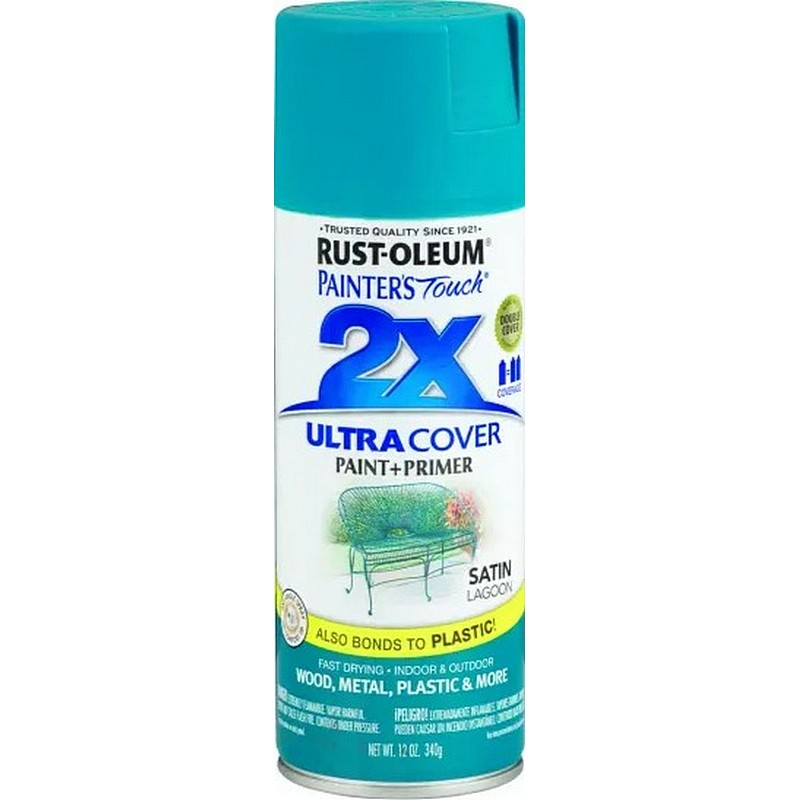 Rust-Oleum 2X Ultra Cover Spray Paint & Primer Satin Lagoon 12 oz