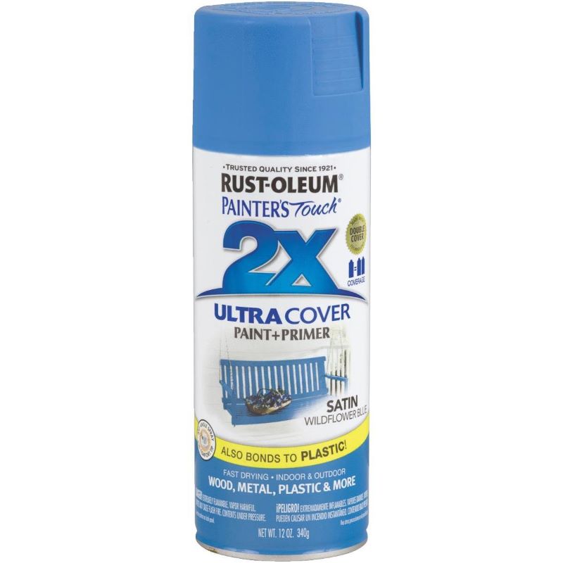 Rust-Oleum 2X Ultra Cover Spray Paint & Primer Satin Wildflower Blue 12 oz