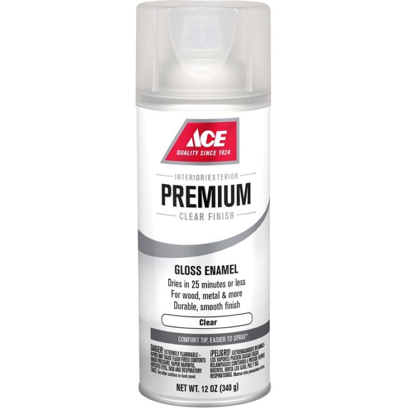 Ace Premium Spray Paint & Primer Gloss Enamel Clear 12 oz