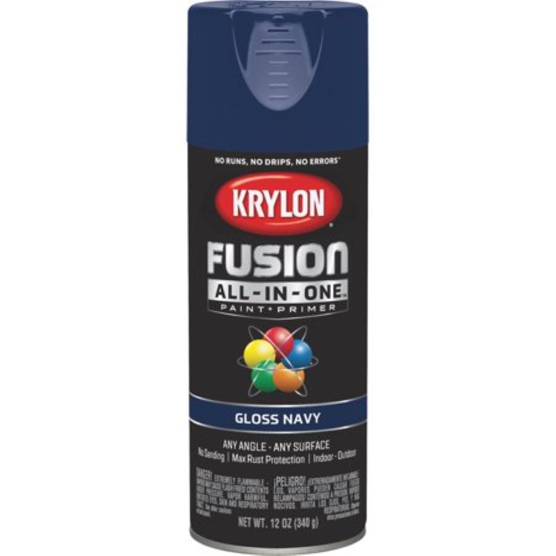 Krylon Fusion All In One Spray Paint Gloss Navy 12 oz