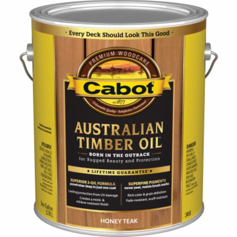 Cabot Wood Stain Australian Timber Oil Honey Teak 1 gal