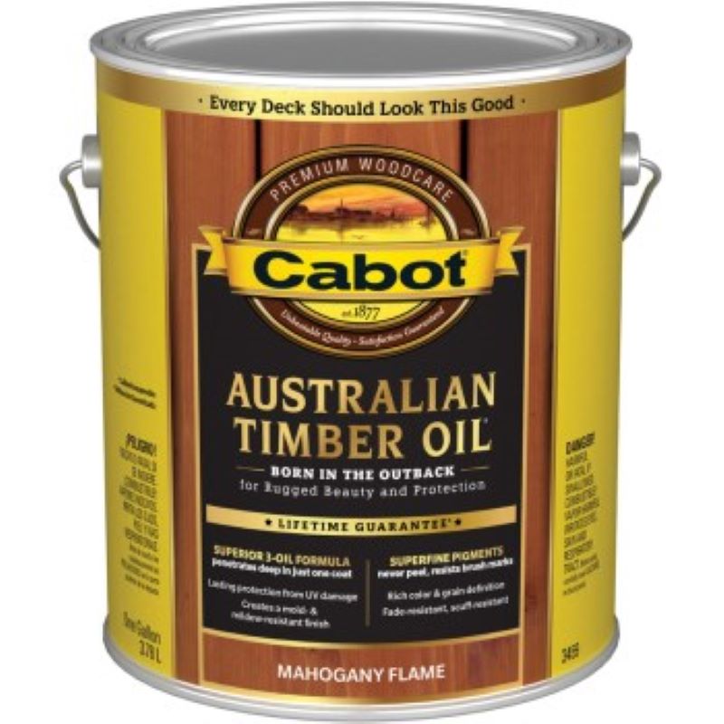 Cabot Wood Stain Australian Timber Oil Mahogany Flame 1 gal