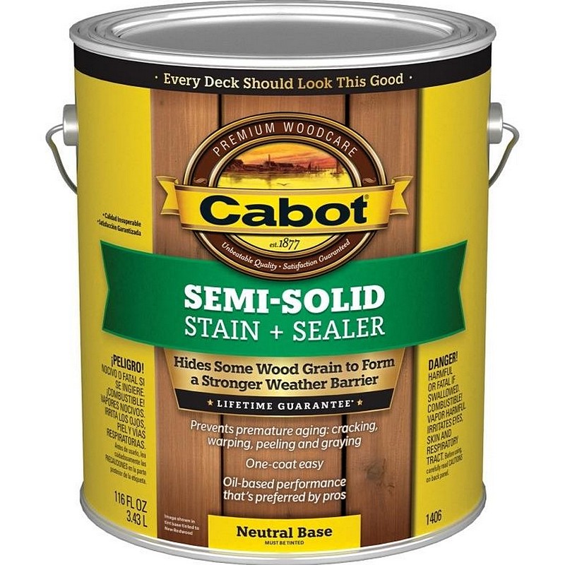 Cabot Semi-Solid Wood Stain + Sealer Neutral Base 1 gal