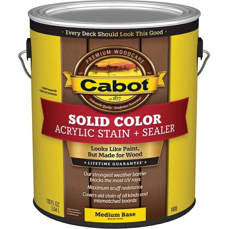 Cabot Solid Color Acrylic Stain + Sealer Medium Base 1 gal