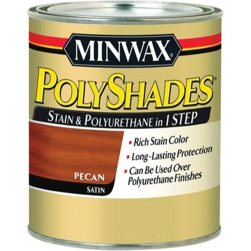 Minwax Polyshades Satin + Poly One Step Wood Stain Satin Pecan 1 qt