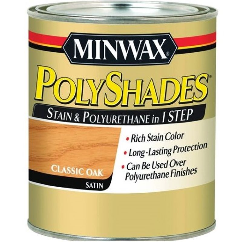 Minwax Polyshades Satin + Poly One Step Wood Stain Satin Classic Oak 8 oz