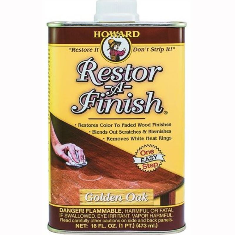 Howard Restor-A-Finish Wood Restorer Semi-Transparent Golden Oak 16 oz