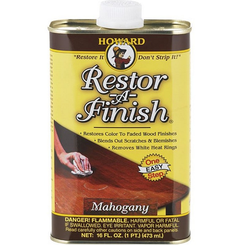 Howard Restor-A-Finish Wood Restorer Semi-Transparent Mahogany 16 oz