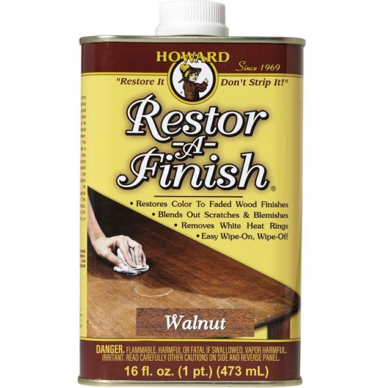 Howard Restor-A-Finish Wood Restorer Semi-Transparent Walnut 16 oz