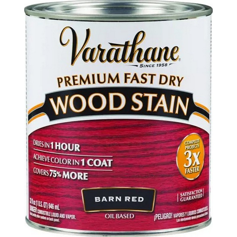 Varathane Premium Fast Dry Wood Stain Barn Red 1 qt