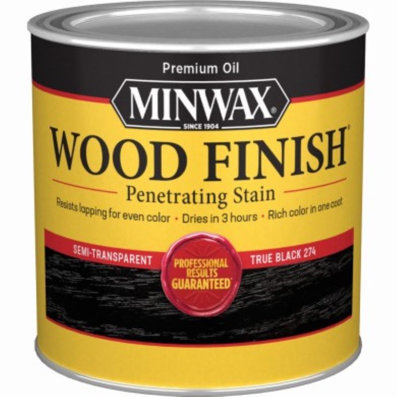 Minwax Wood Finish Penetrating Stain Semi-Transparent True Black 8 oz