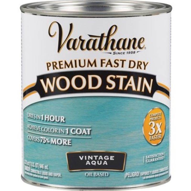 Varathane Premium Fast Dry Wood Stain Vintage Aqua 1 qt