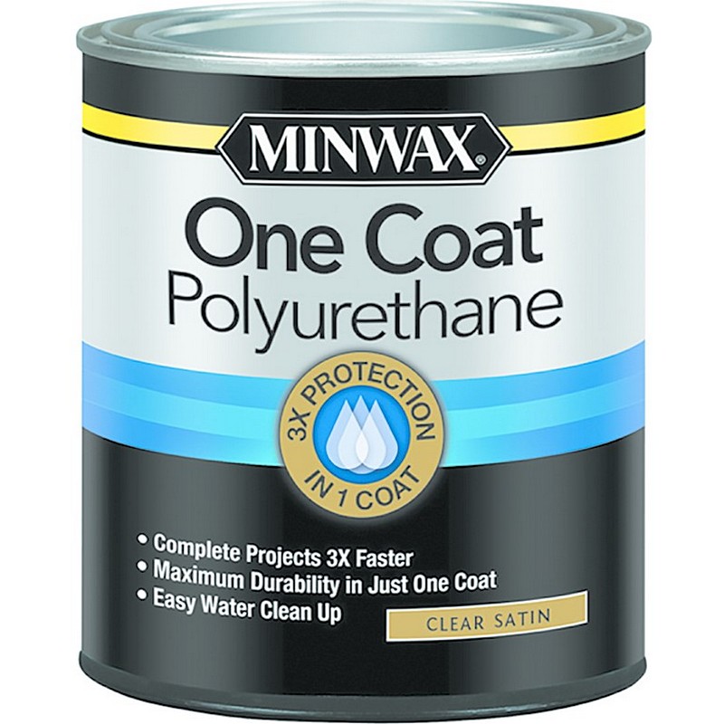 Minwax One Coat Polyurethane Clear Satin 1 qt