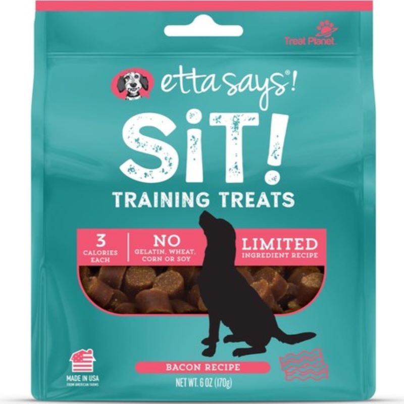 Etta Says! Sit! Grain Free Bacon Training Dog Treats 6 oz