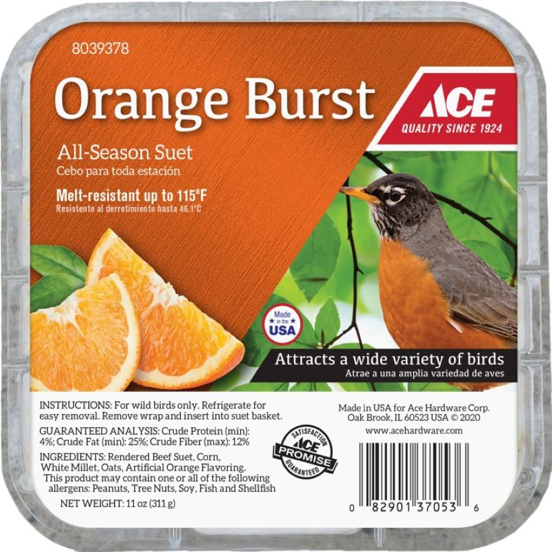 Orange Burst Suet Cake 11 oz