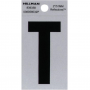 Letter "T" Black/Silver Reflective Vinyl Sticker 2"