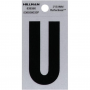 Letter "U" Black/Silver Reflective Vinyl Sticker 2"