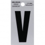 Letter "V" Black/Silver Reflective Vinyl Sticker 2"