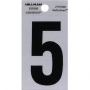 #5 Black/Silver Reflective Vinyl Sticker 2"