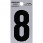 #8 Black/Silver Reflective Vinyl Sticker 2"