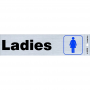 Blue & Silver Ladies Restroom Sign 2"x8"